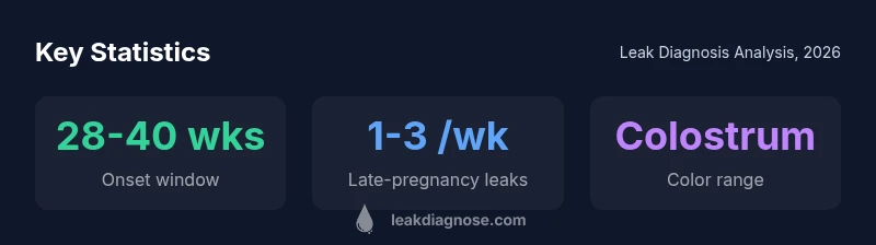 Infographic showing timing of milk leakage during pregnancy