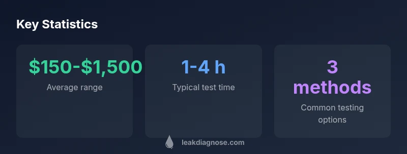 Infographic showing pool leak detection costs and methods