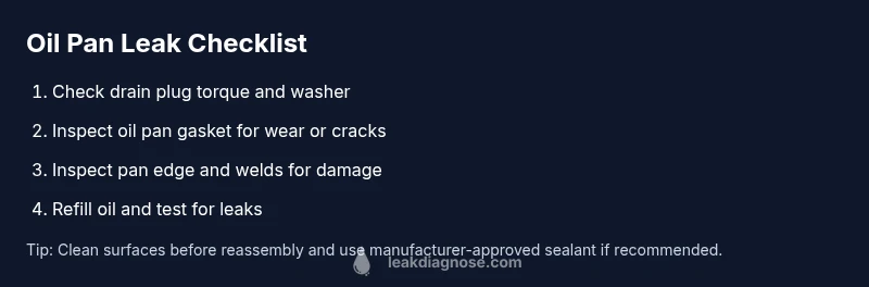 Infographic checklist for oil pan leak repair