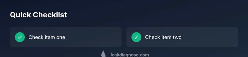 Checklist infographic for diagnosing window AC water leaks