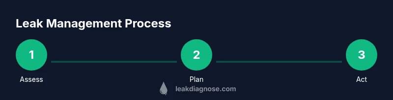 Process infographic showing three steps to manage bladder leakage