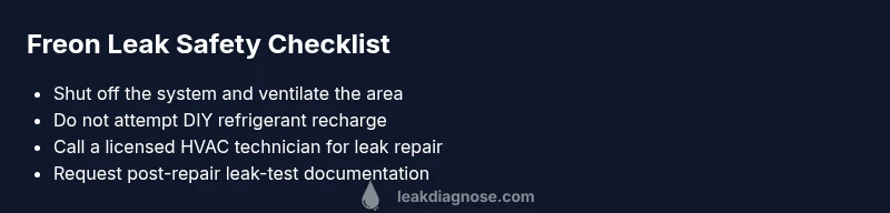 Checklist for freon leak safety and professional repair