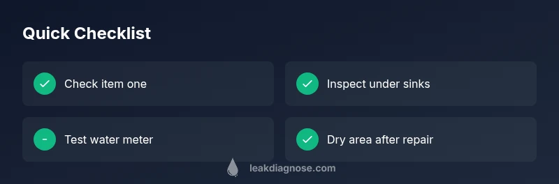 Checklist infographic for leak troubleshooting