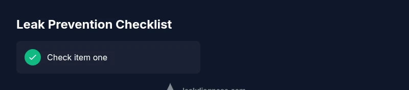 Checklist to detect and prevent household leaks