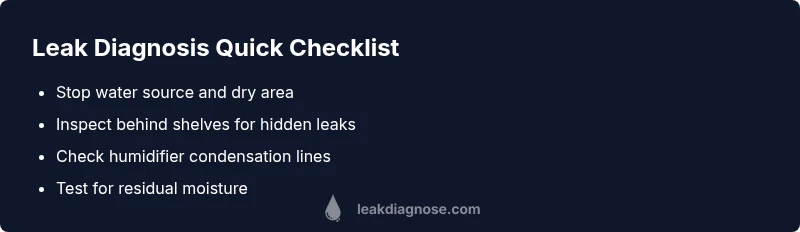 Checklist for detecting and fixing water leaks around toy storage