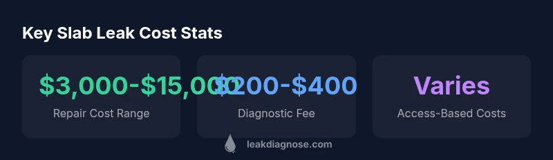 Infographic showing slab leak repair cost ranges and factors
