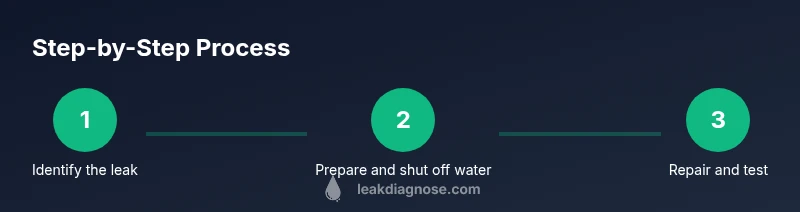 Tailwind infographic showing a three-step toilet leak repair process