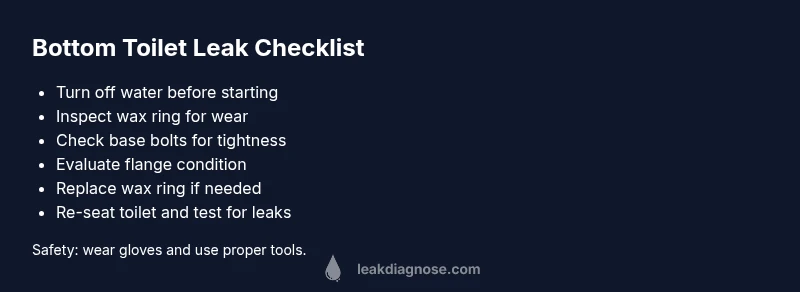 Checklist for diagnosing a bottom toilet leak