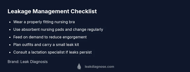 Checklist infographic for managing breast milk leakage
