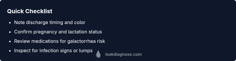 Checklist for diagnosing breast leakage at home