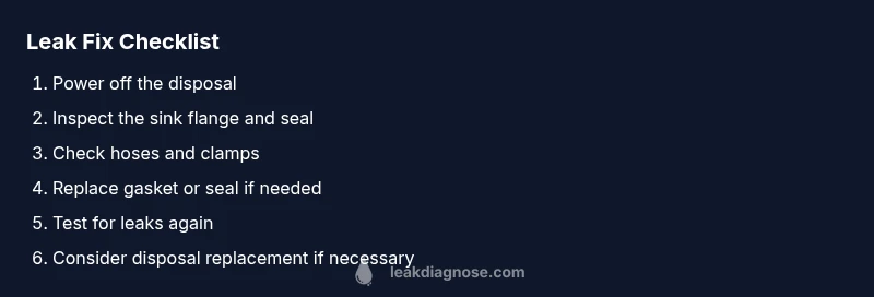 Checklist for fixing garbage disposal leaks