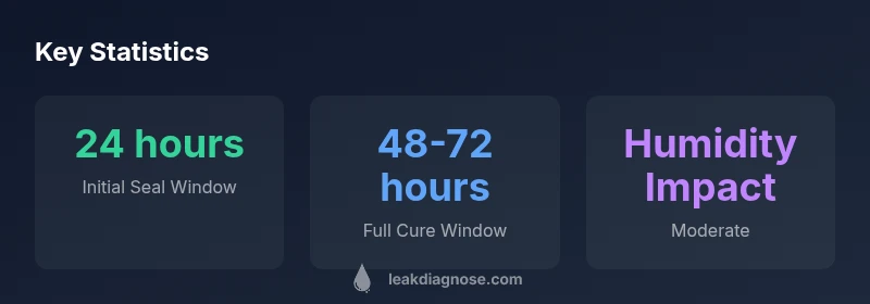 Graphic showing typical leak sealer cure times and influencing factors