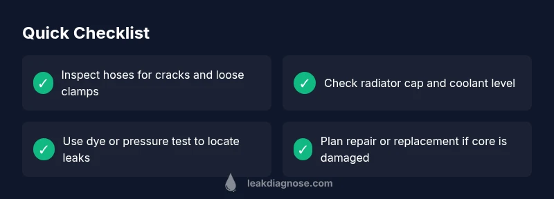 Checklist for diagnosing car radiator leaks