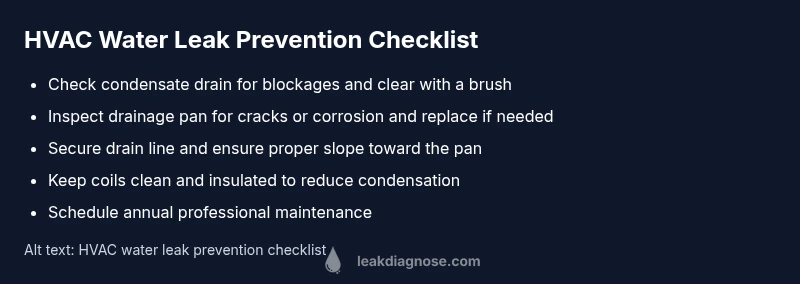 Checklist for preventing HVAC water leaks