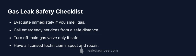 Gas leak safety checklist infographic